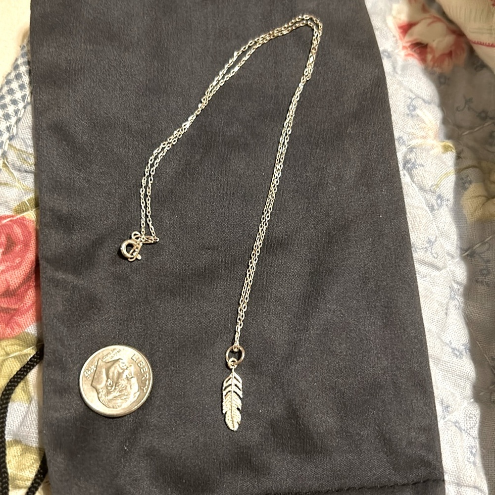 Sterling Silver Feather Necklace